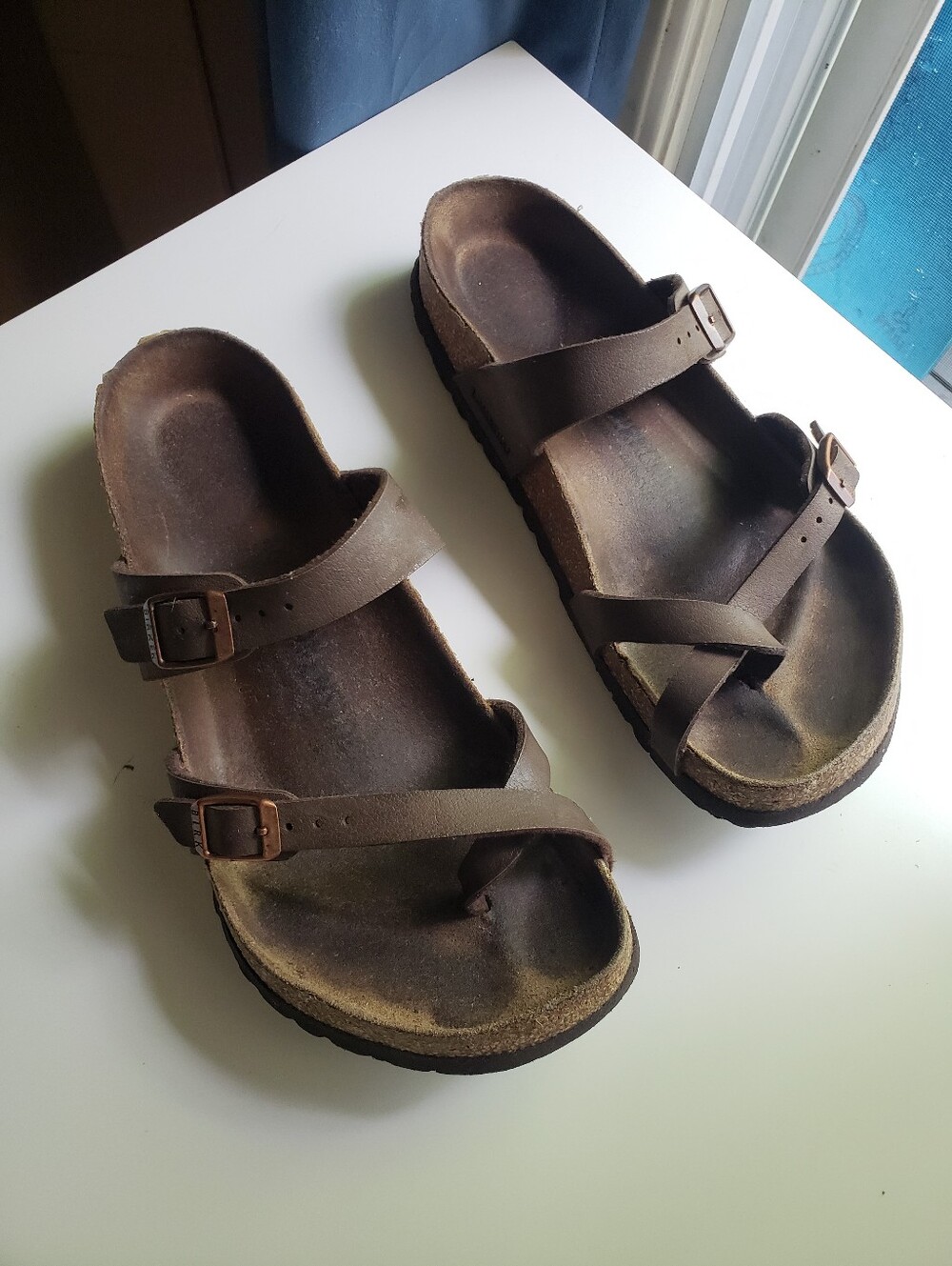 Birkenstock Brown Double-Strap Cork Footbed Sandals